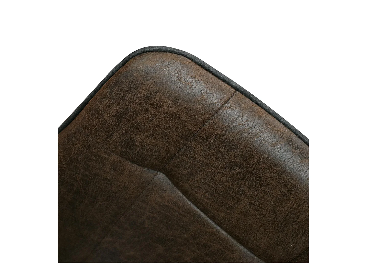 Ensemble de 4 chaises en faux cuir marron et pieds en métal noir - BRUXELLES