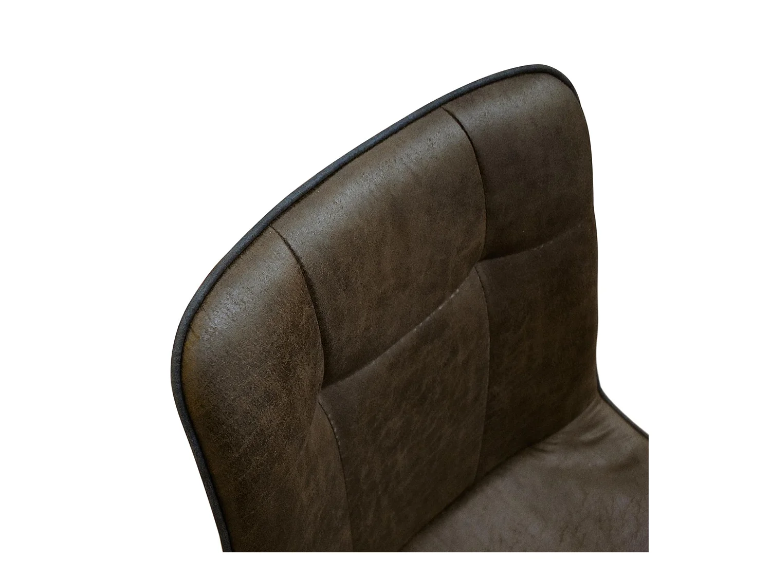 Ensemble de 4 chaises en faux cuir marron et pieds en métal noir - BRUXELLES