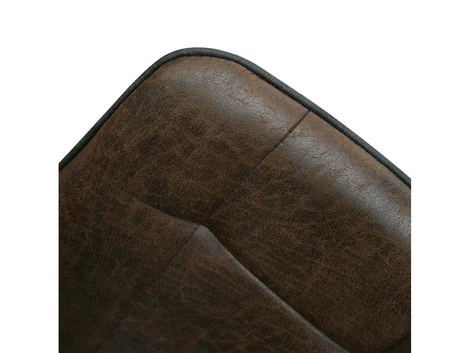 Set van 4 kastanjebruine stoelen van imitatieleer en zwarte metalen poten - BRUSSEL