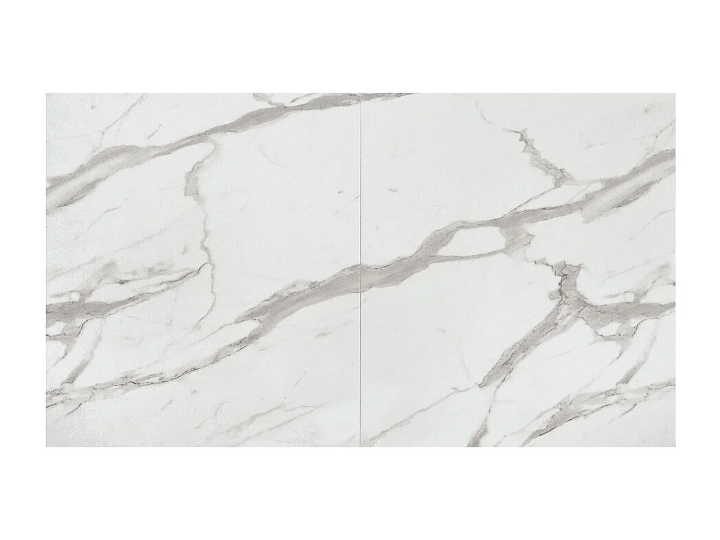 Tavolo in legno, finitura bianco e gambe a X bianche, allungabile 160x90-240x90 - CAMAIORE