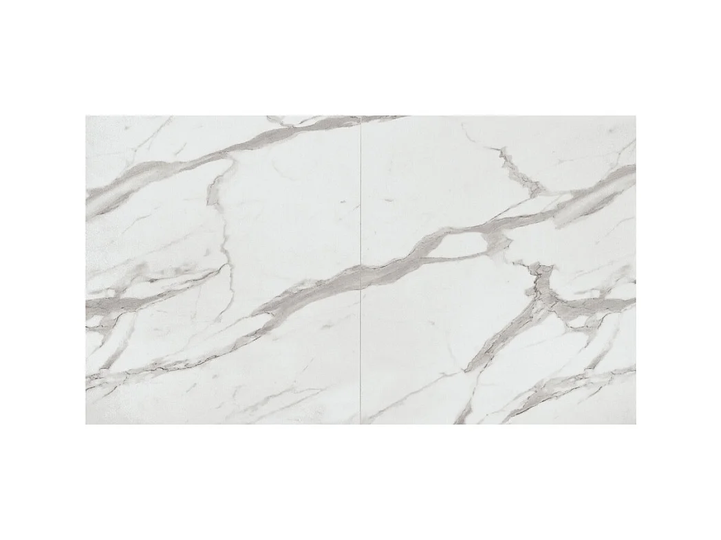 Tavolo in legno, finitura bianco e gambe a X bianche, allungabile 140x90-220x90 - CAMAIORE