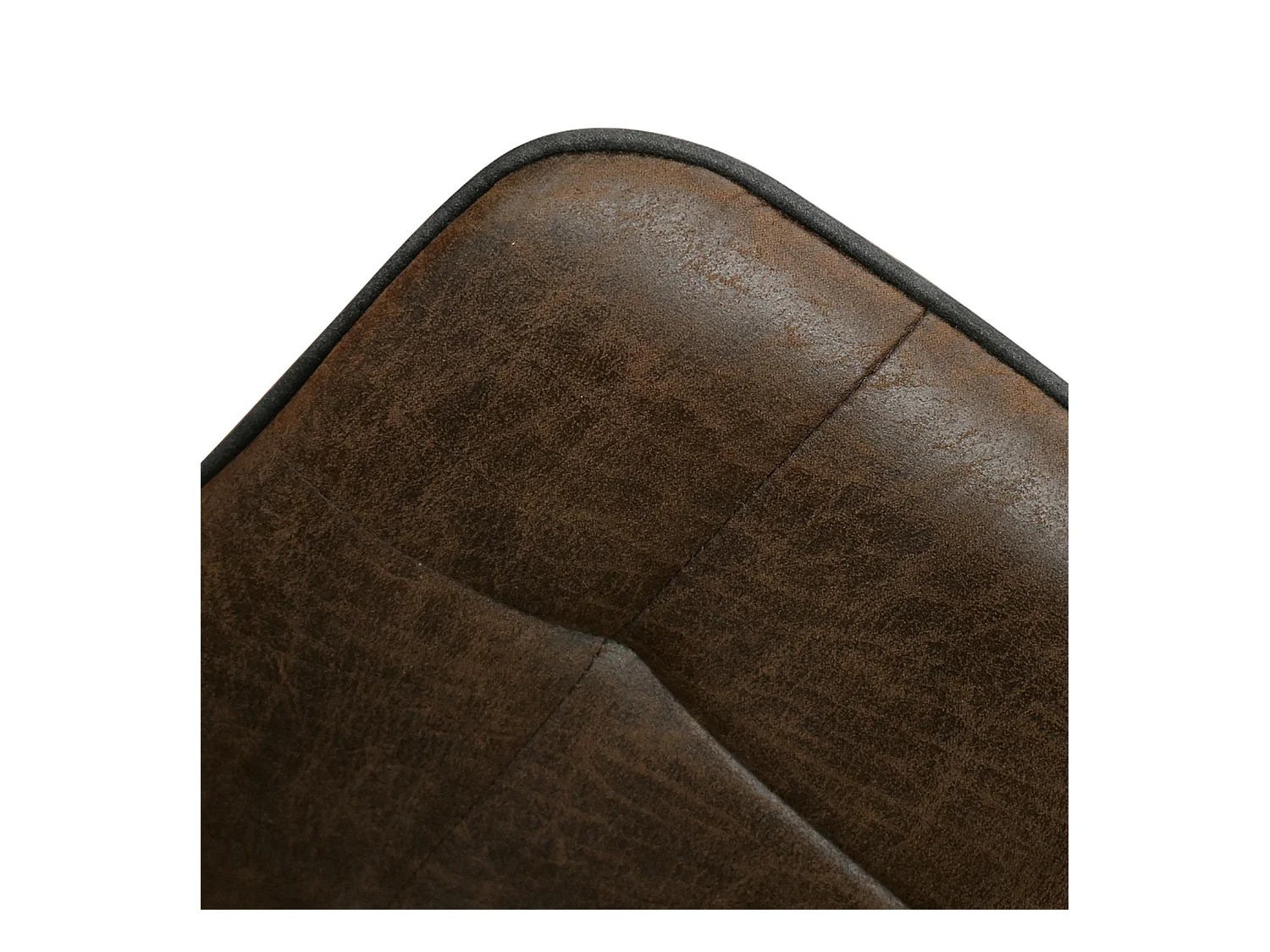 Ensemble de 4 chaises en écocuir marron et pieds en métal noir, avec accoudoirs - PARIGI