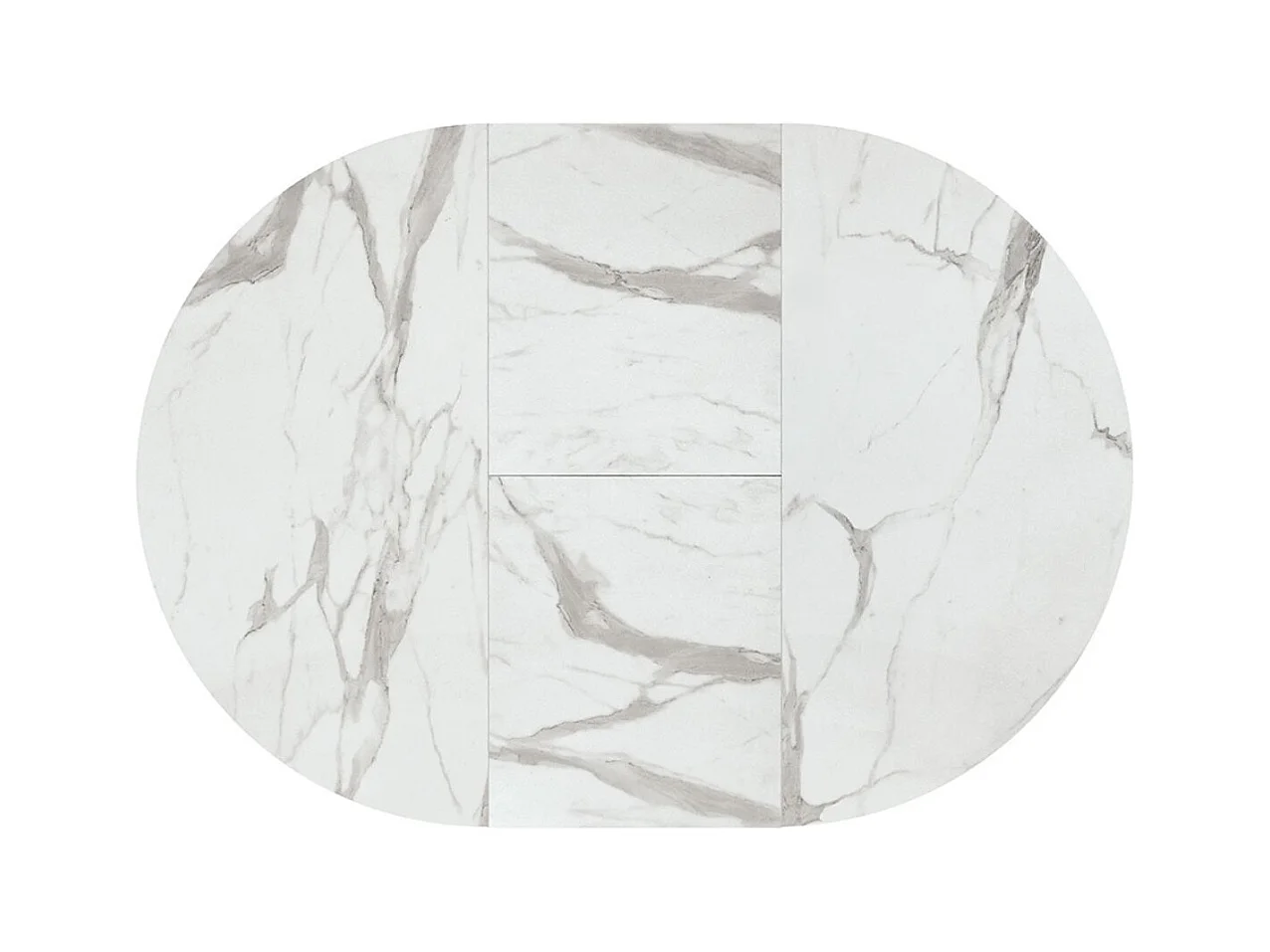 Table ronde en bois, finition blanche, pieds noirs, Ø120xH75.3-170x120x75.3 - PANTELLERIA