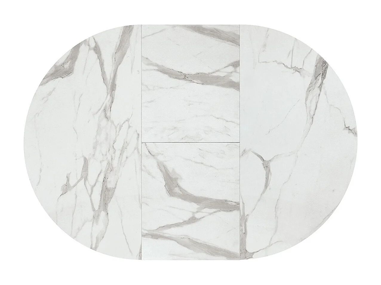 Runder Holztisch, weiß lackiert, schwarze Beine, Ø120xH75,3-170x120x75,3 - PANTELLERIA