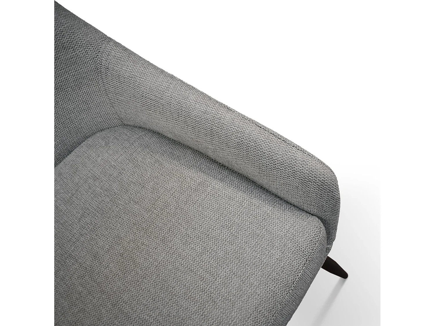 Conjunto de 4 cadeiras em tecido cinzento e pernas em metal preto mate, com braços - TALLINN