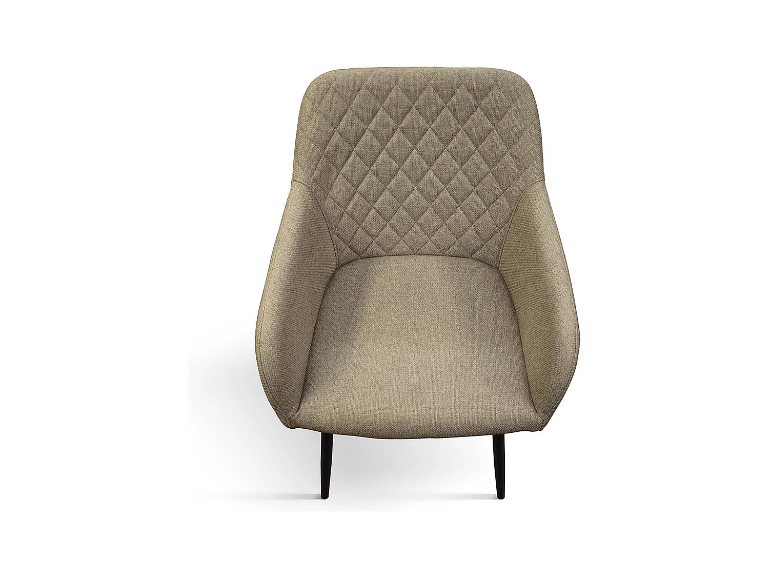 Ensemble de 4 chaises en tissu beige et pieds en métal noir, avec accoudoirs - LISBONA