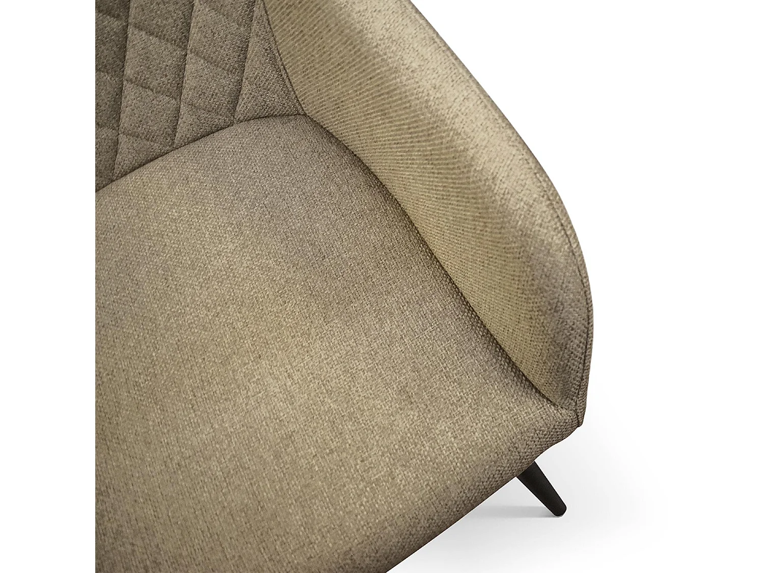 Ensemble de 4 chaises en tissu beige et pieds en métal noir, avec accoudoirs - LISBONA