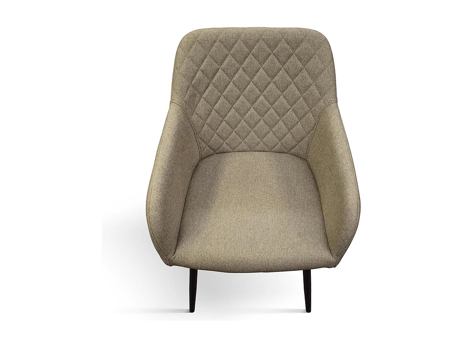 Ensemble de 4 chaises en tissu beige et pieds en métal noir, avec accoudoirs - LISBONA