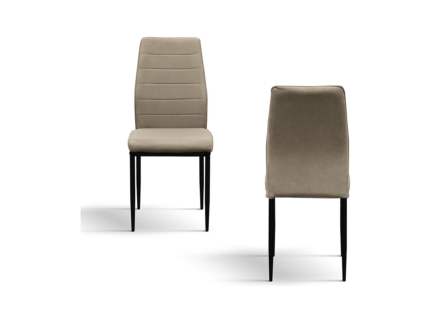 Ensemble de 4 chaises en tissu beige et pieds en métal noir mat - LUBIANA