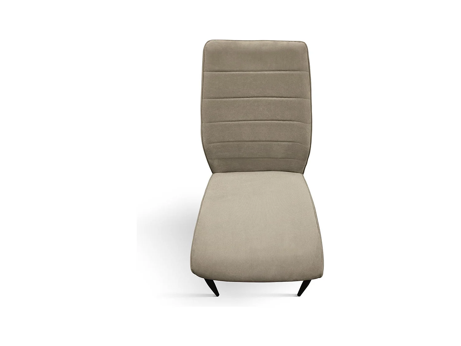 Ensemble de 4 chaises en tissu beige et pieds en métal noir mat - LUBIANA