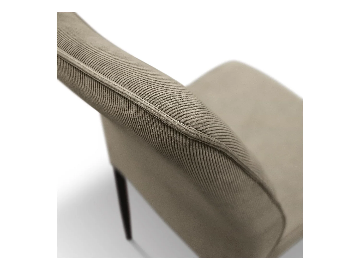 Ensemble de 4 chaises en tissu beige et pieds en métal noir mat - LUBIANA