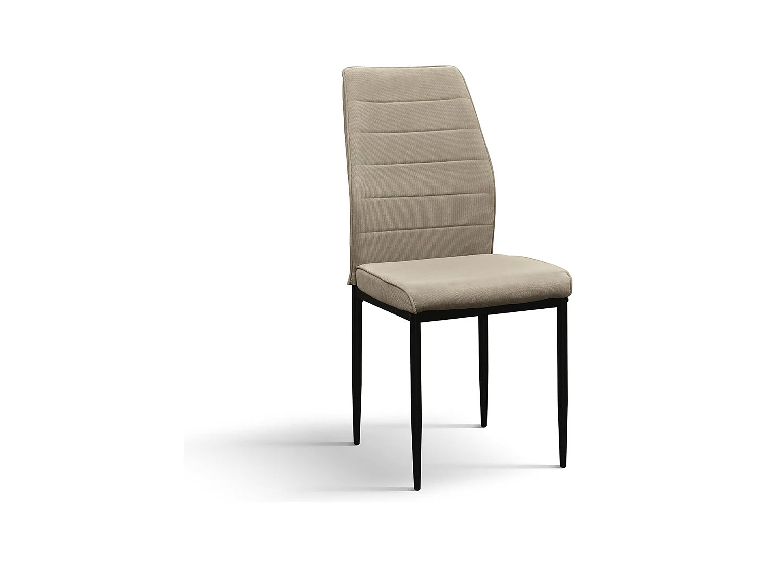 Ensemble de 4 chaises en tissu beige et pieds en métal noir mat - LUBIANA