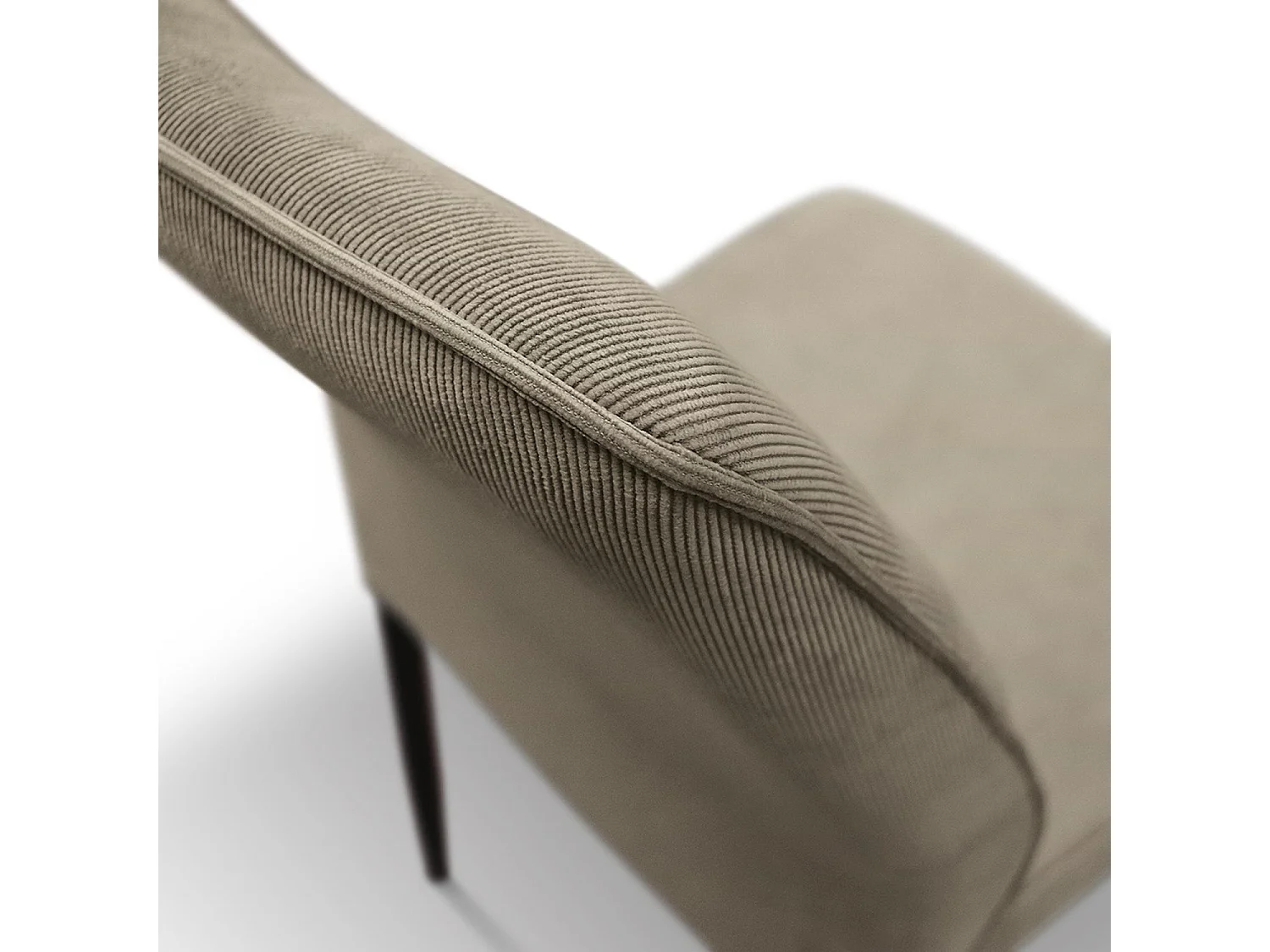 Ensemble de 4 chaises en tissu beige et pieds en métal noir mat - LUBIANA