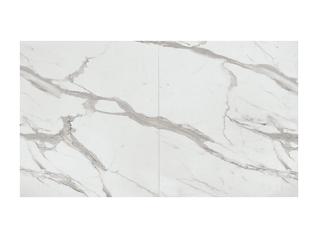 Stół drewniany, białe wykończenie i czarna podstawa, rozkładany 160x90-240x90 - FORTE DEI MARMI