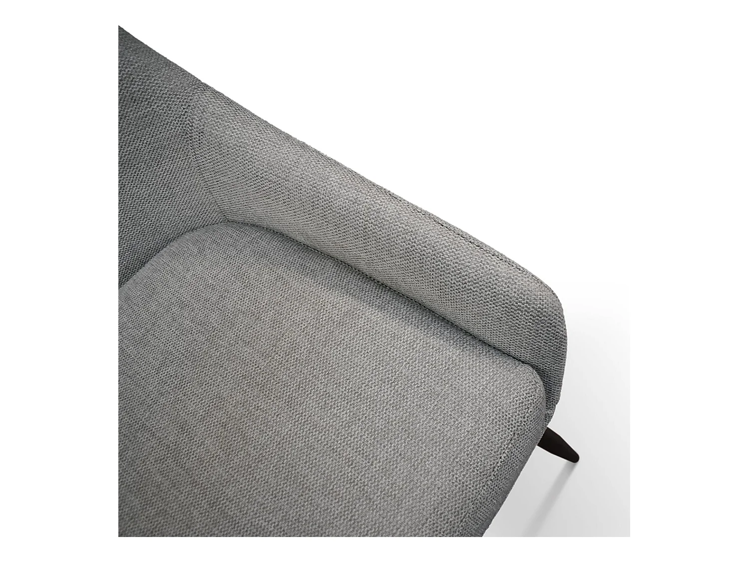 Lot de 2 chaises en tissu gris et pieds en métal noir mat, avec accoudoirs - TALLINN