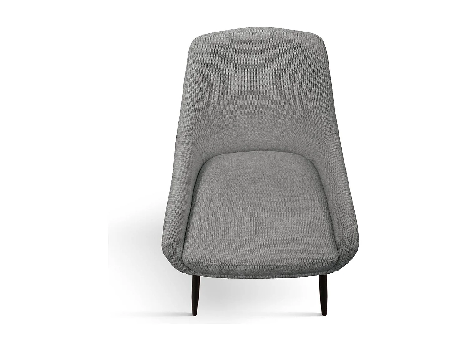 Lot de 2 chaises en tissu gris et pieds en métal noir mat, avec accoudoirs - TALLINN