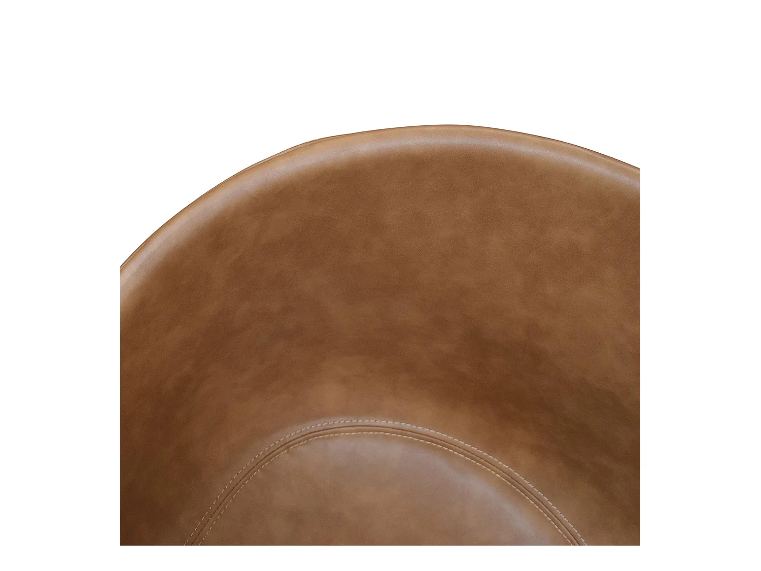 Ensemble de 4 chaises recouvertes de cuir camel et pieds en métal noir - COPENAGHEN