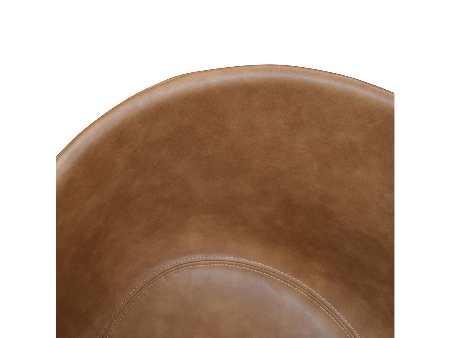 Set van 4 stoelen bekleed met camelkleurig kunstleer en zwarte metalen poten - COPENAGHEN