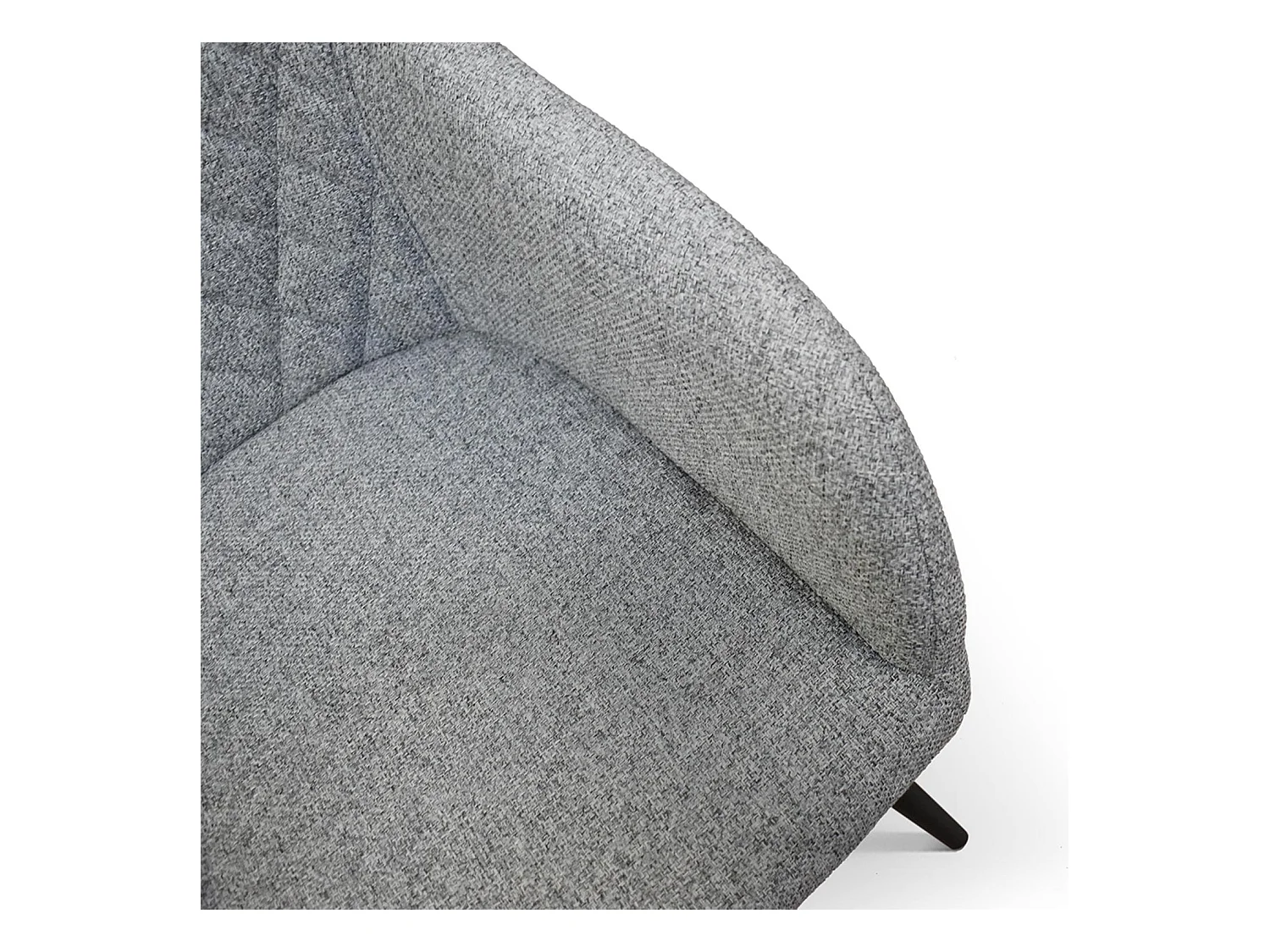 Ensemble de 4 chaises en tissu gris et pieds en métal noir, avec accoudoirs - LISBONA