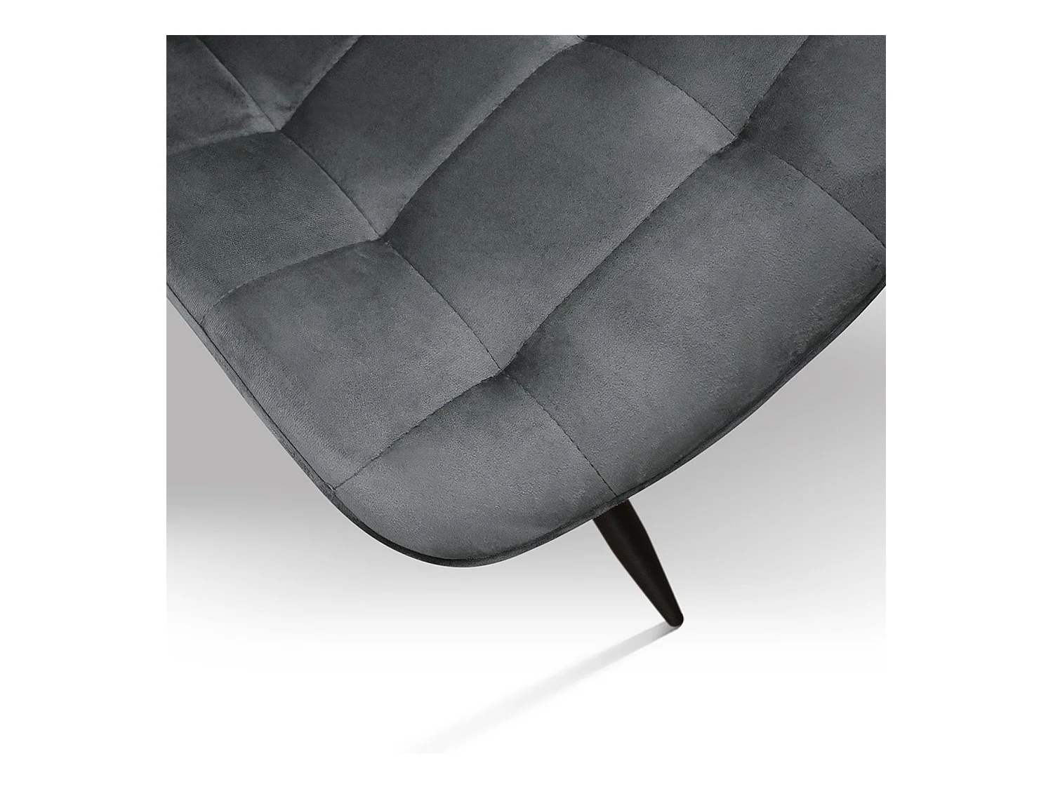 Ensemble de 4 chaises recouvertes de velours gris et pieds en métal noir - BARCELONA