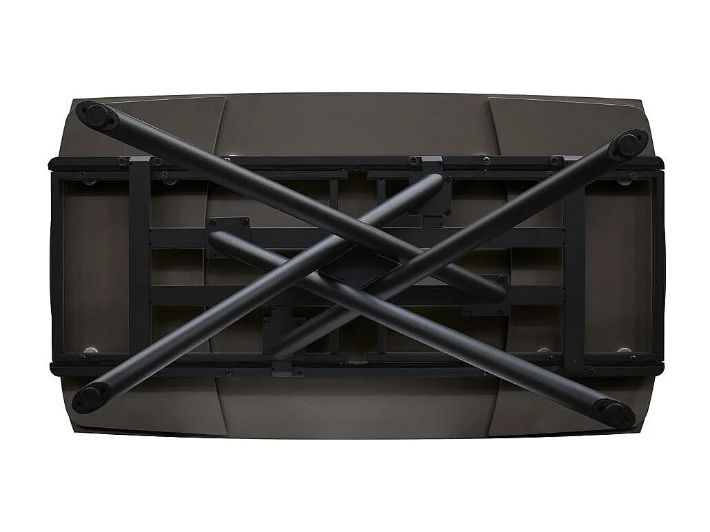 Czarny stół ceramiczny, czarna metalowa podstawa, rozkładany 140x90 - 200x90 cm - BONIFACIO