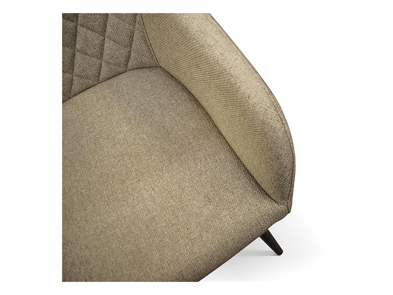 Ensemble de 2 chaises en tissu beige et pieds en métal noir, avec accoudoirs - LISBONA