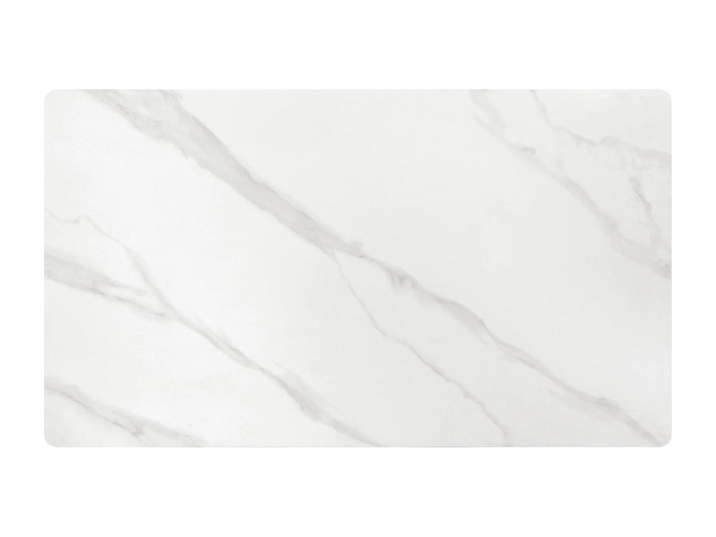 Table en céramique, effet marbre blanc et pieds en métal noir, 140x80x76 cm - ALERIA