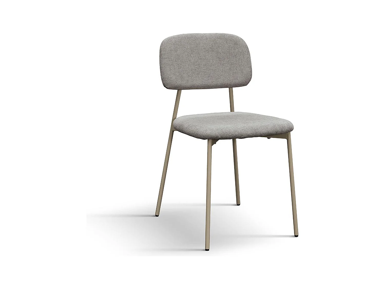 Ensemble de 4 chaises en tissu gris et pieds en métal beige - BERLIN