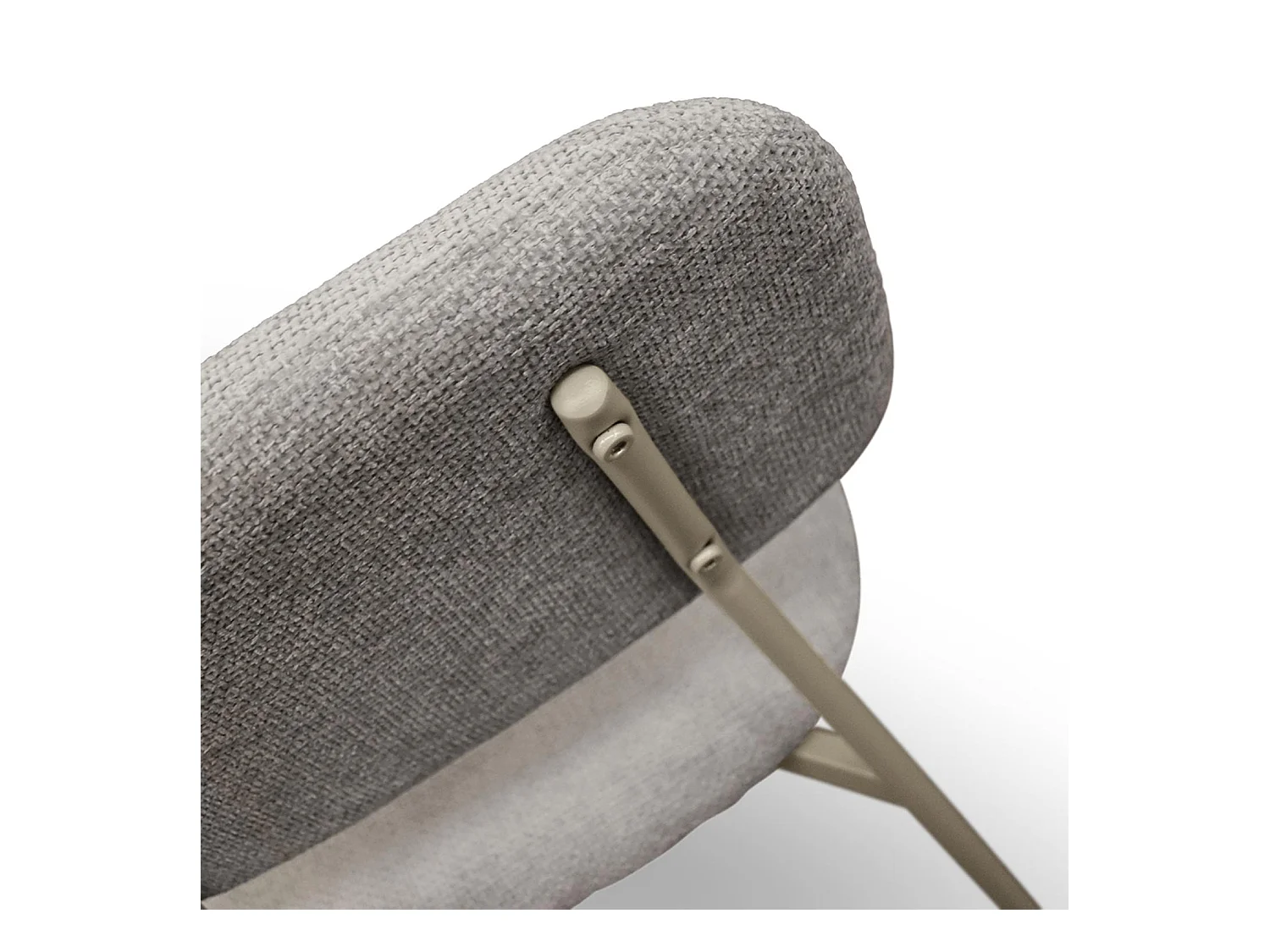 Ensemble de 4 chaises en tissu gris et pieds en métal beige - BERLIN