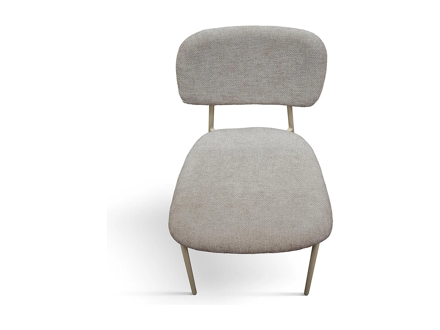 Ensemble de 4 chaises en tissu gris et pieds en métal beige - BERLIN