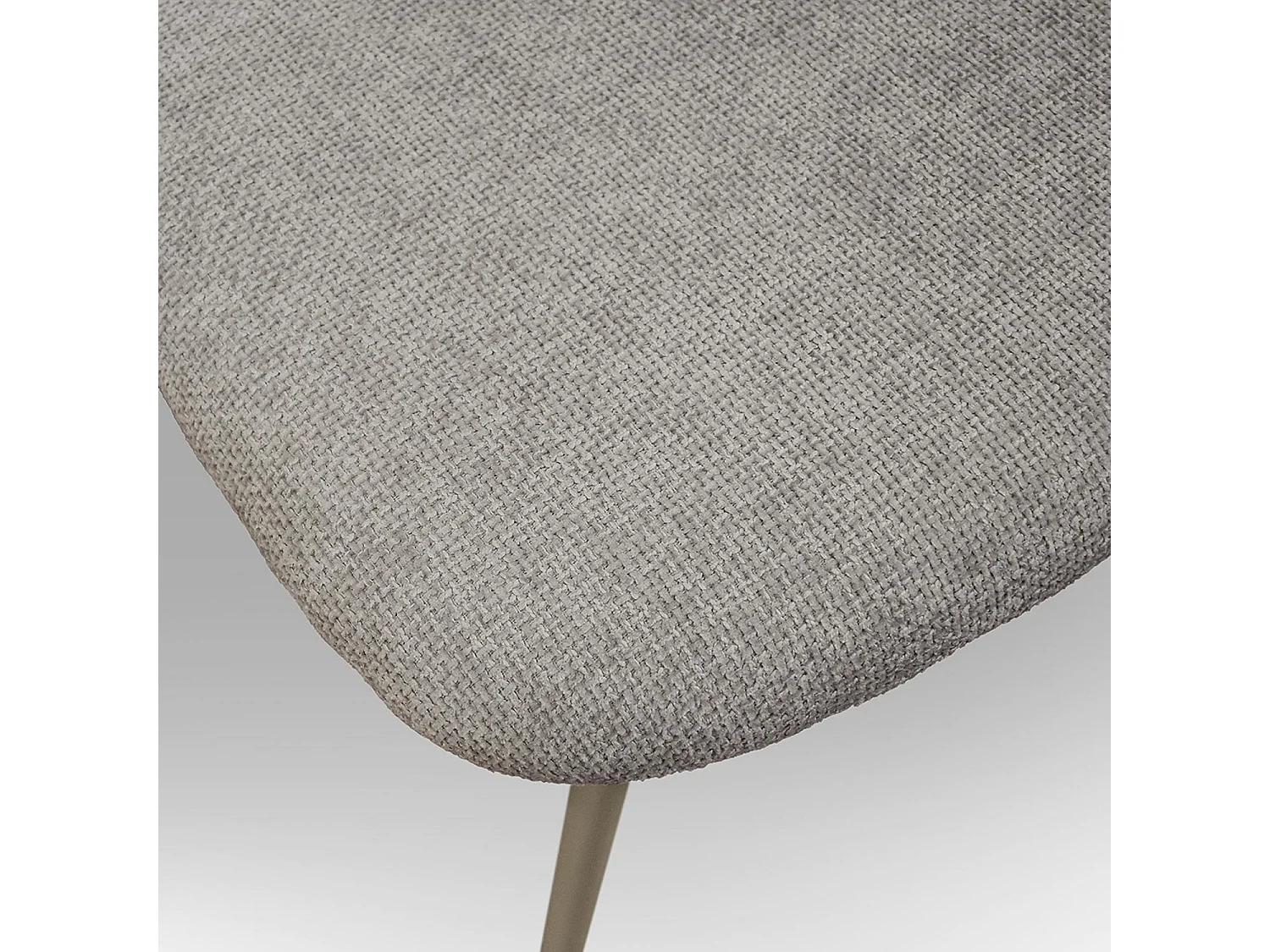 Ensemble de 4 chaises en tissu gris et pieds en métal beige - BERLIN