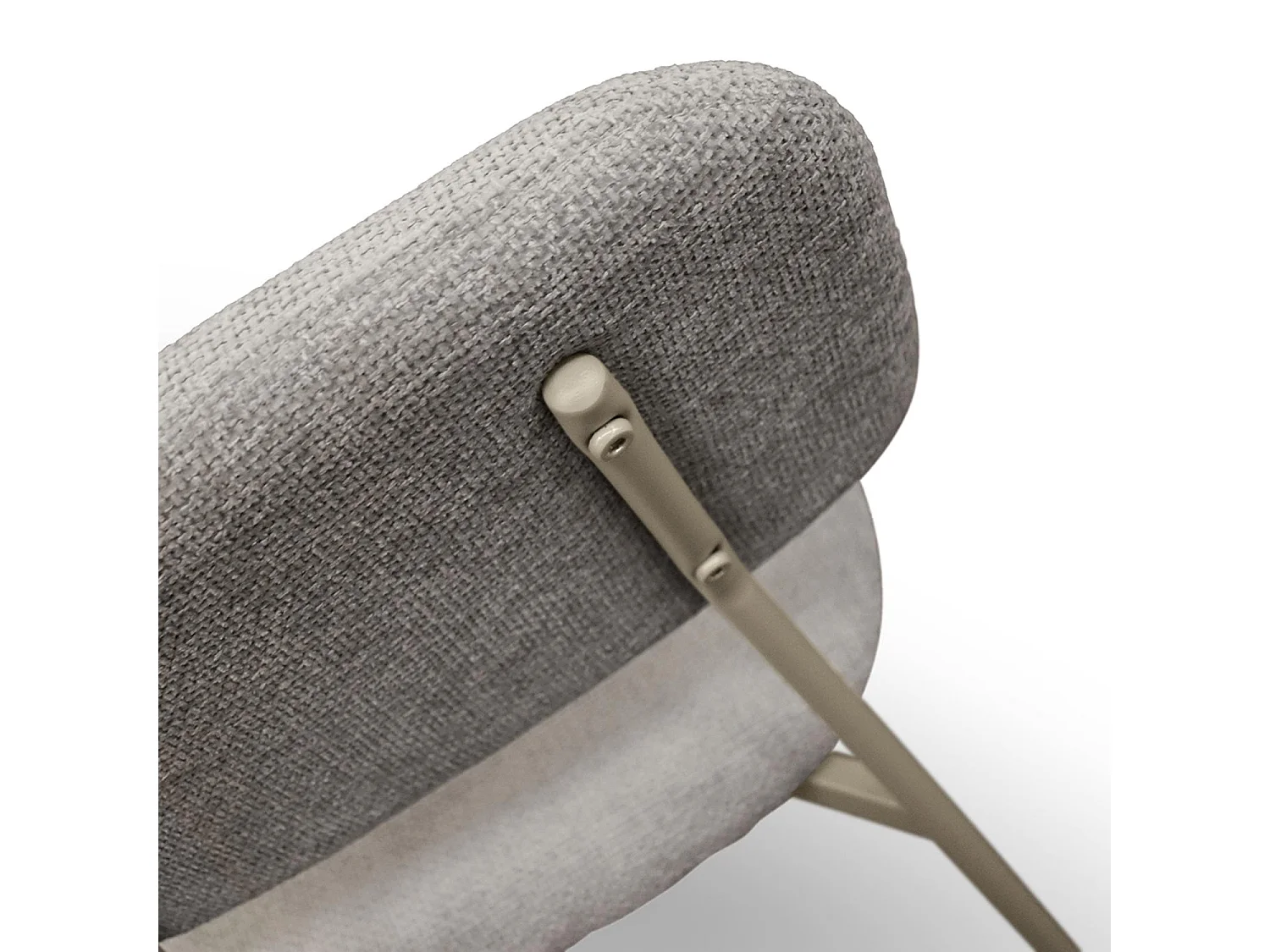 Ensemble de 4 chaises en tissu gris et pieds en métal beige - BERLIN