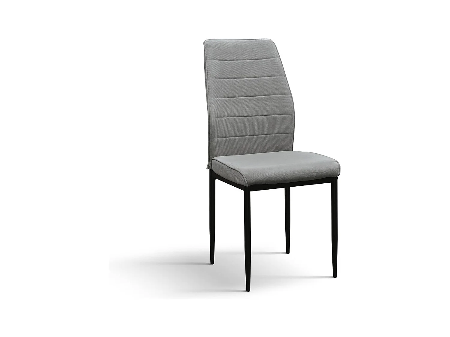 Ensemble de 4 chaises en tissu gris et pieds en métal noir mat - LUBIANA