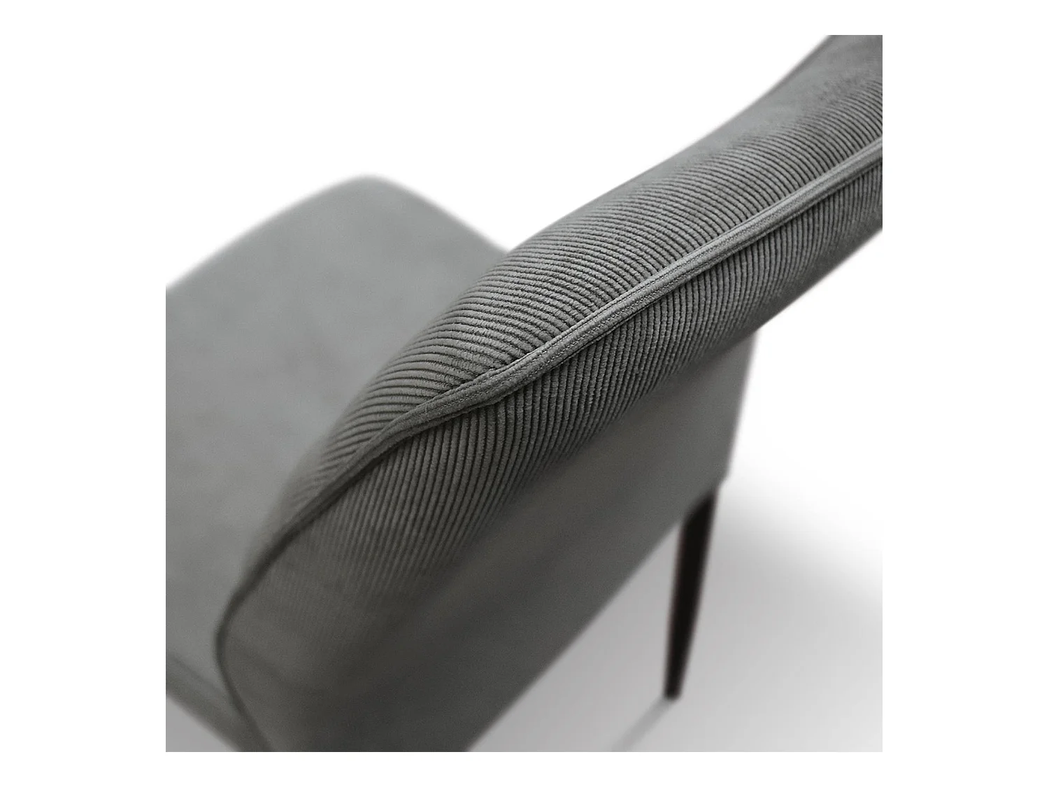 Ensemble de 4 chaises en tissu gris et pieds en métal noir mat - LUBIANA