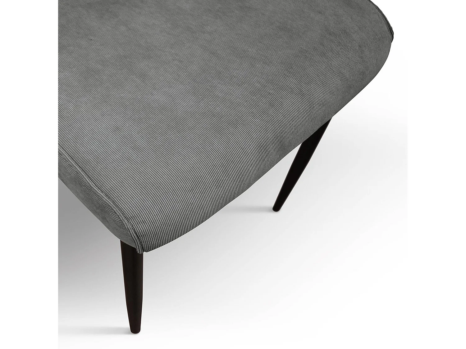 Ensemble de 4 chaises en tissu gris et pieds en métal noir mat - LUBIANA