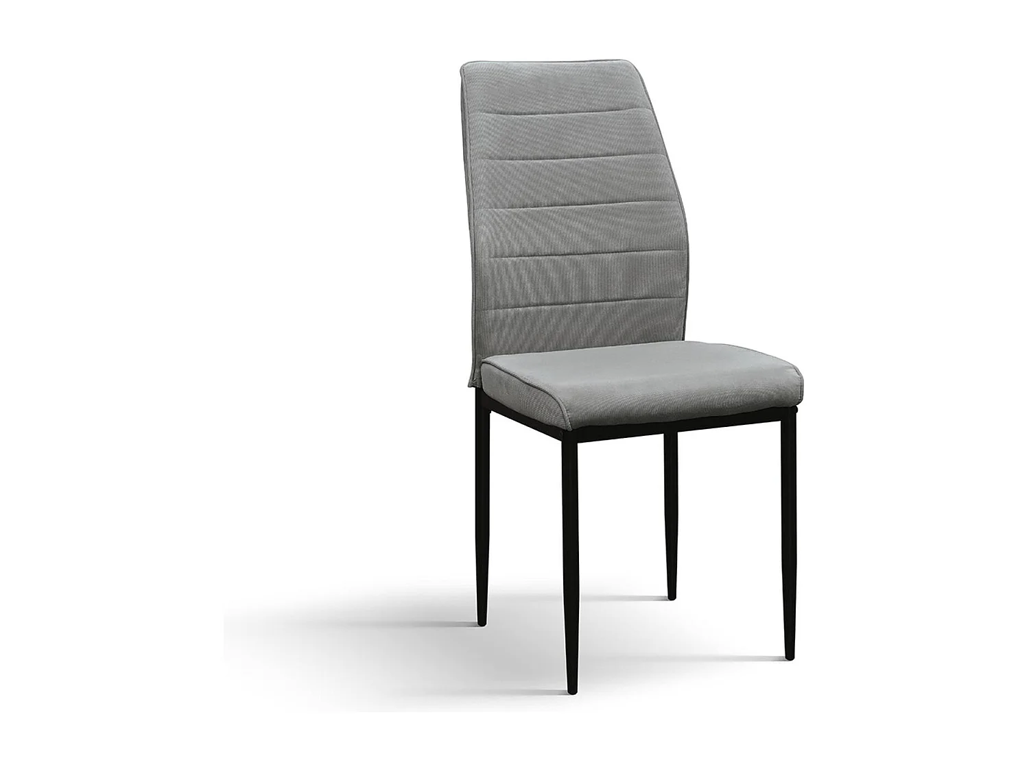 Ensemble de 4 chaises en tissu gris et pieds en métal noir mat - LUBIANA