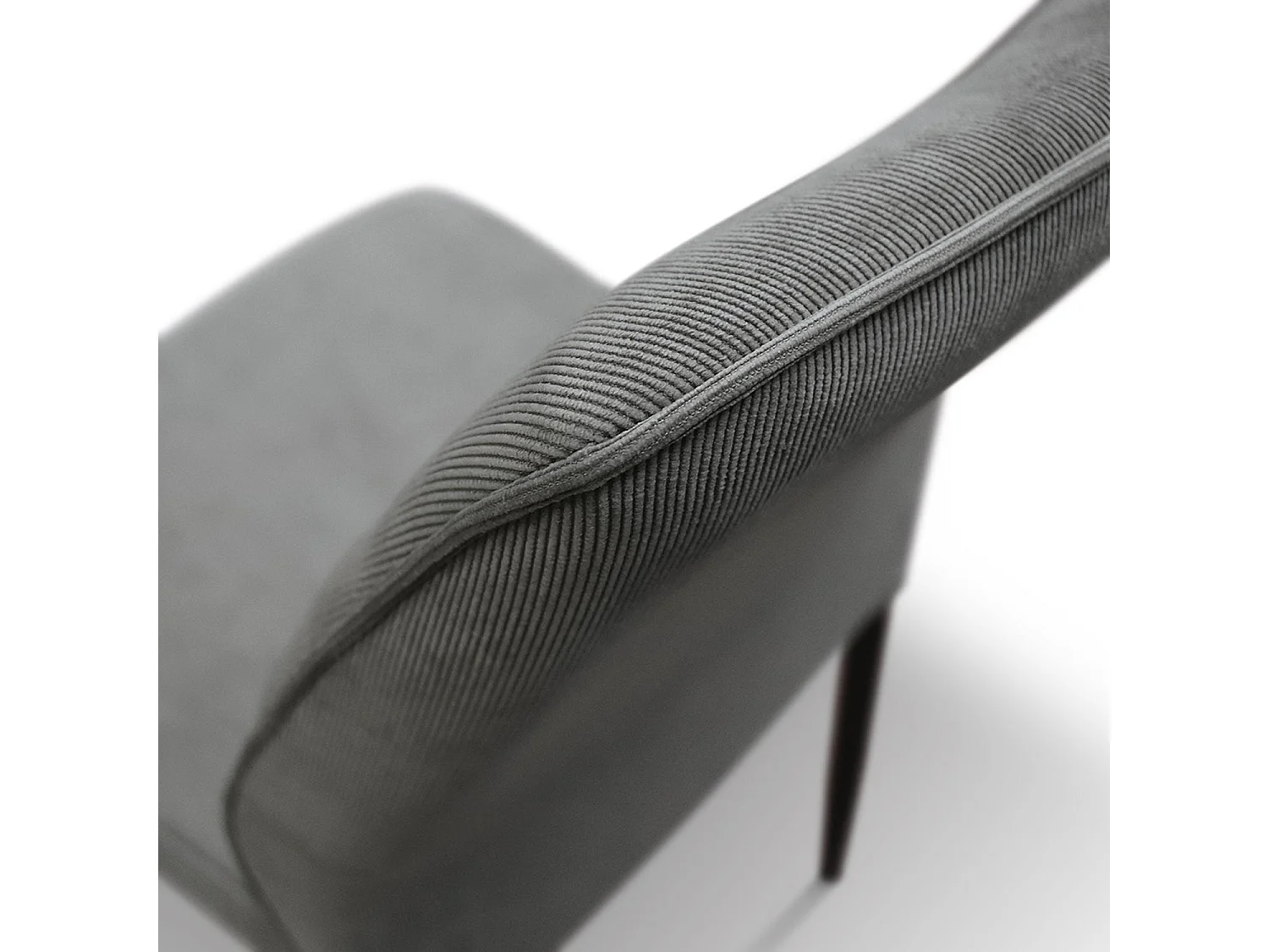 Ensemble de 4 chaises en tissu gris et pieds en métal noir mat - LUBIANA