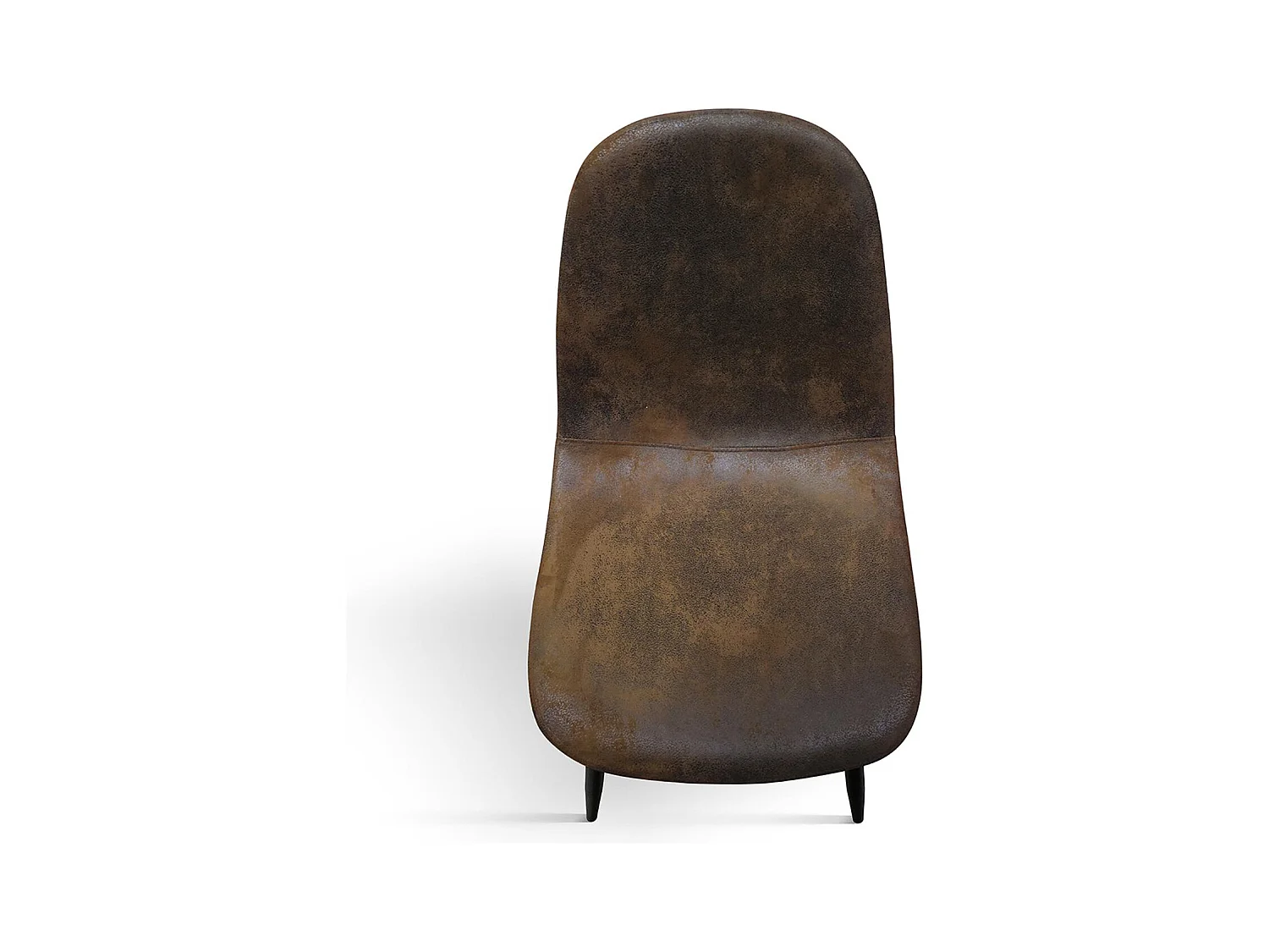 Ensemble de 4 chaises en faux suède finition châtaigne, pieds en métal noir - VALLETTA