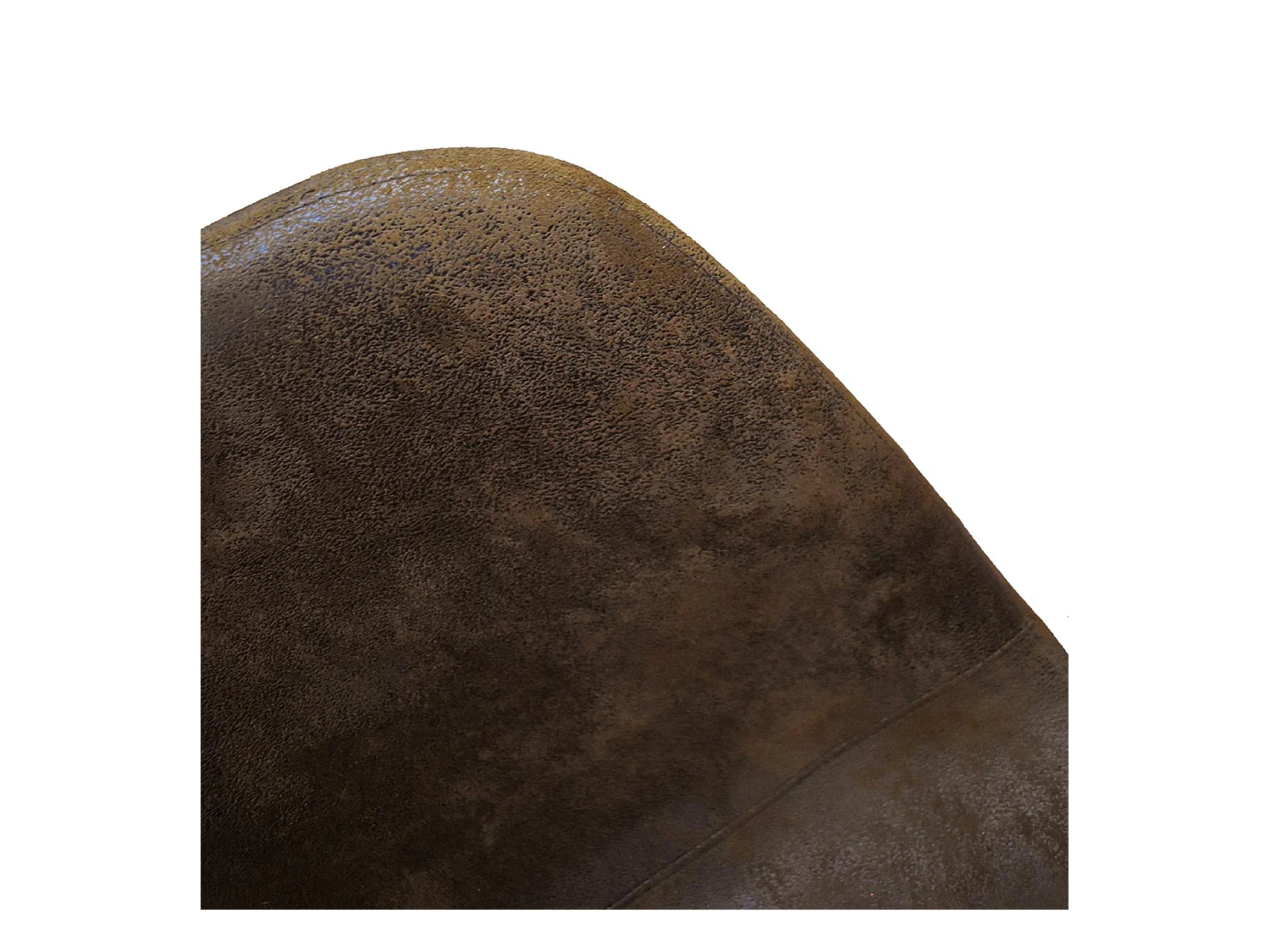 Ensemble de 4 chaises en faux suède finition châtaigne, pieds en métal noir - VALLETTA