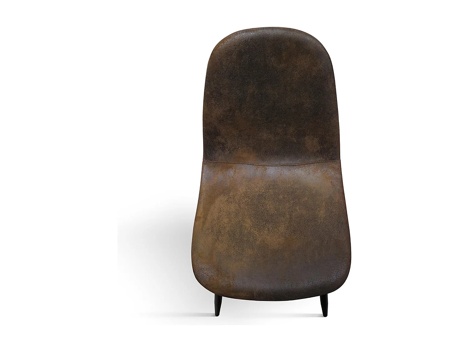 Ensemble de 4 chaises en faux suède finition châtaigne, pieds en métal noir - VALLETTA