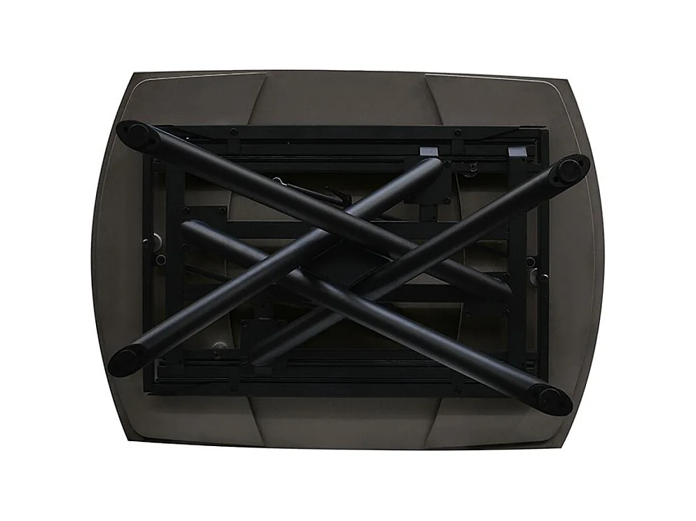 Tisch aus schwarzer Keramik, schwarzes Metallgestell, ausziehbar 120x88-180x88 – BONIFACIO