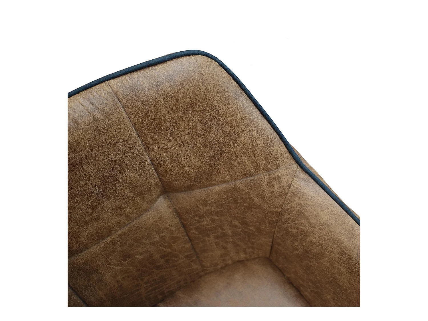 Ensemble de 4 chaises en simili cuir camel et pieds en métal noir, avec accoudoirs - PARIGI