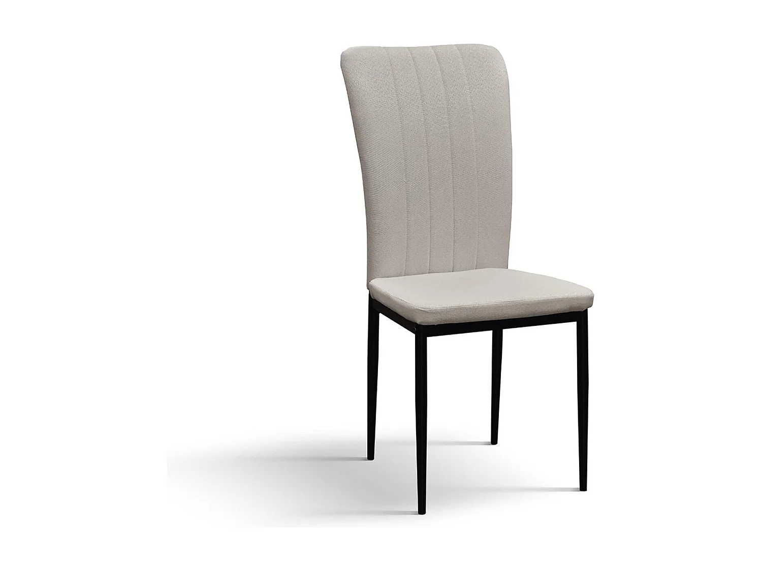 Ensemble de 6 chaises en tissu beige et pieds en métal noir - AMSTERDAM