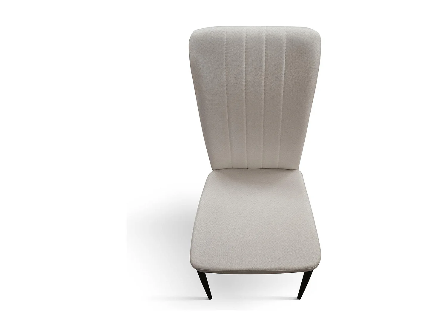 Ensemble de 6 chaises en tissu beige et pieds en métal noir - AMSTERDAM