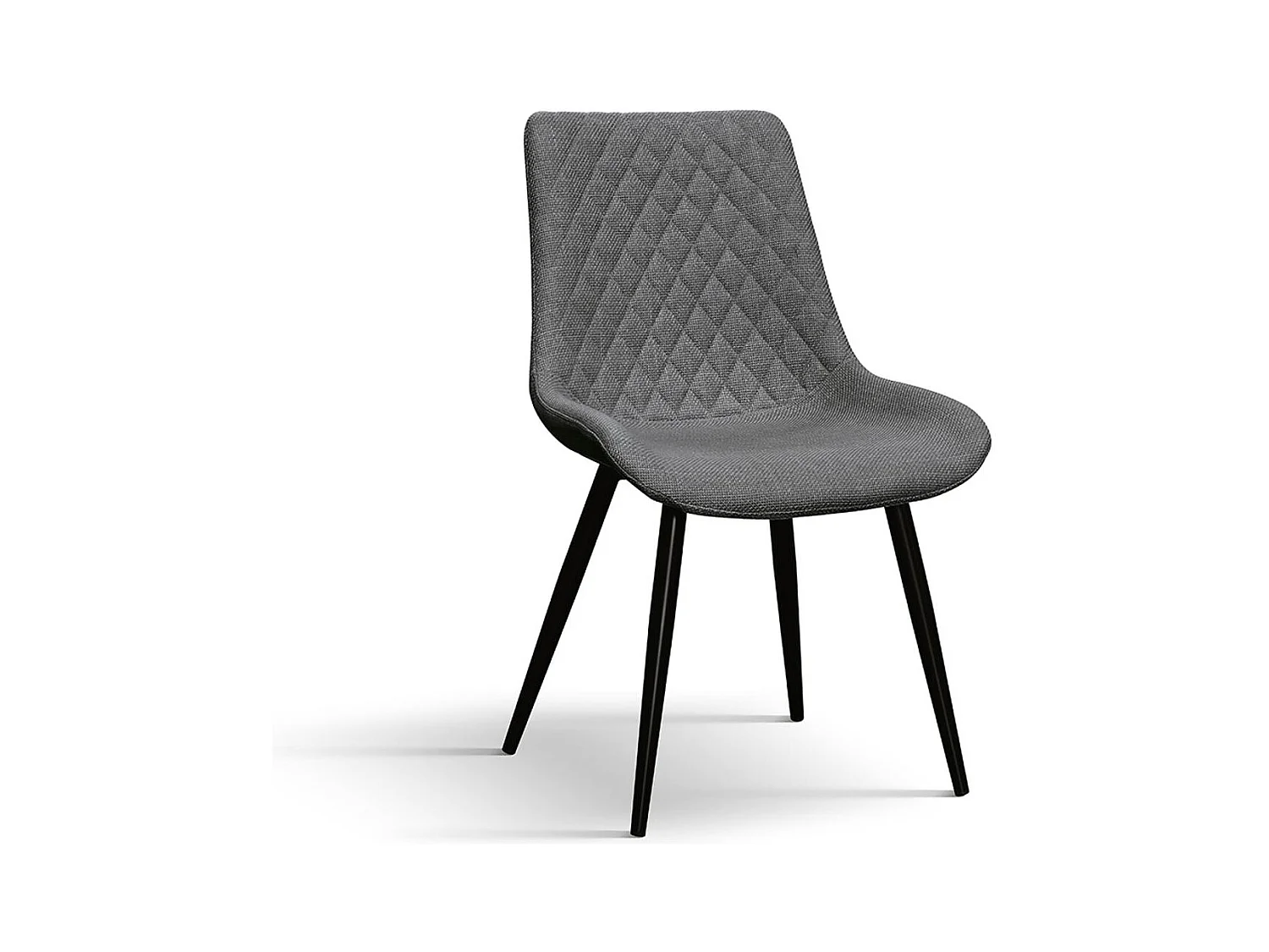 Ensemble de 4 chaises en tissu gris et pieds en métal noir - VIENNA