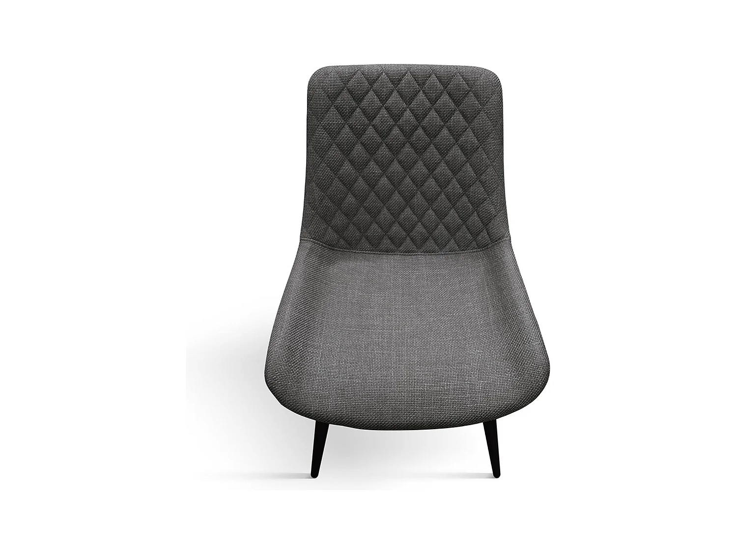 Ensemble de 4 chaises en tissu gris et pieds en métal noir - VIENNA