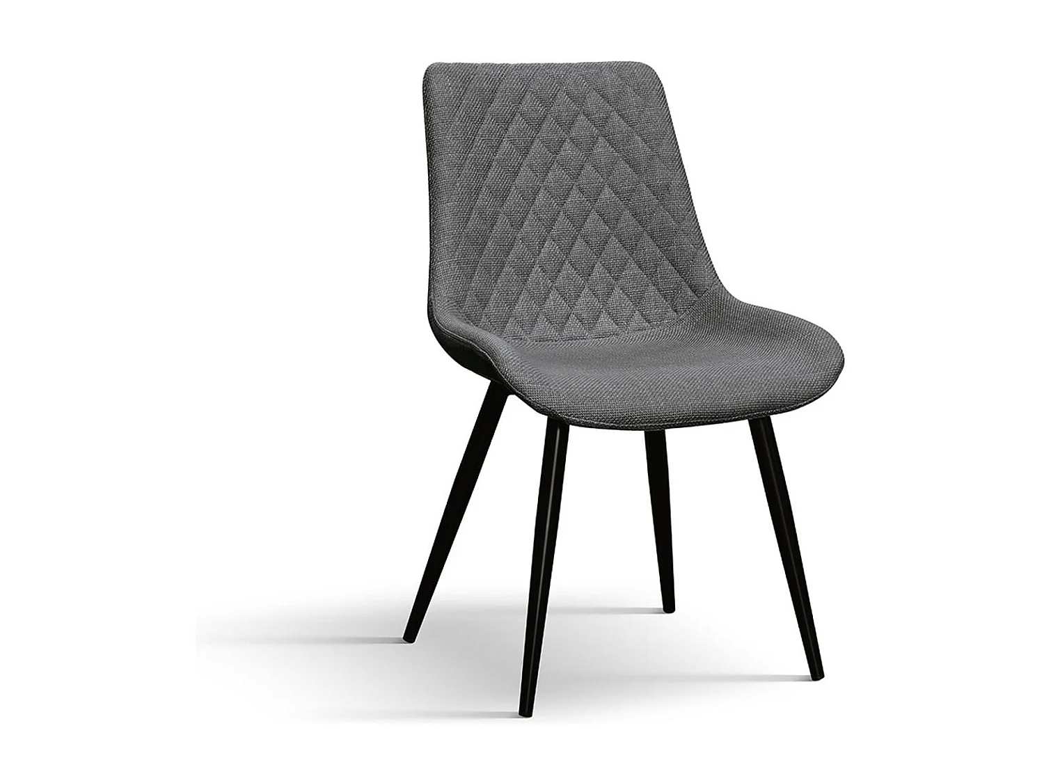 Ensemble de 4 chaises en tissu gris et pieds en métal noir - VIENNA