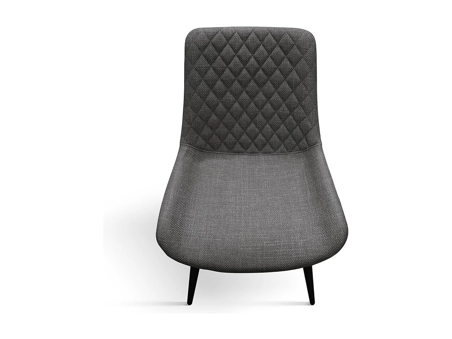 Ensemble de 4 chaises en tissu gris et pieds en métal noir - VIENNA