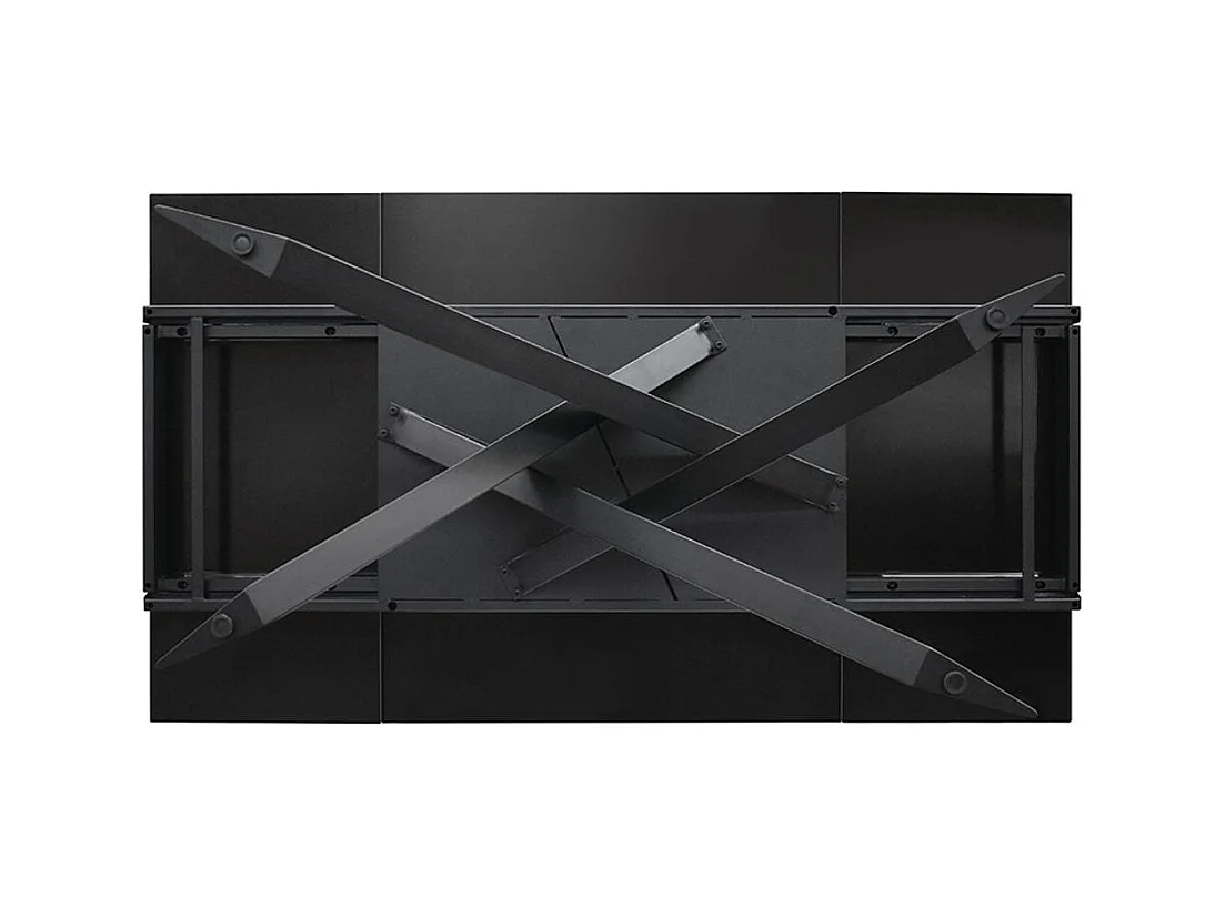 Tavolo in ceramica, effetto marmo nero e base in metallo nero, 160x90-240x90 cm - CALVI