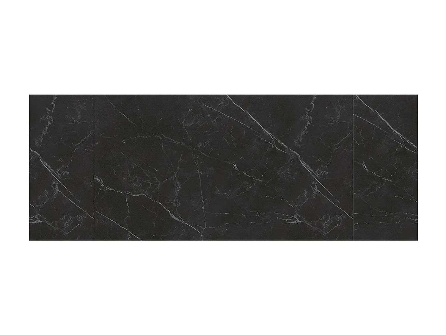 Table en céramique, effet marbre noir et piètement en métal noir, 160x90-240x90 cm - CALVI